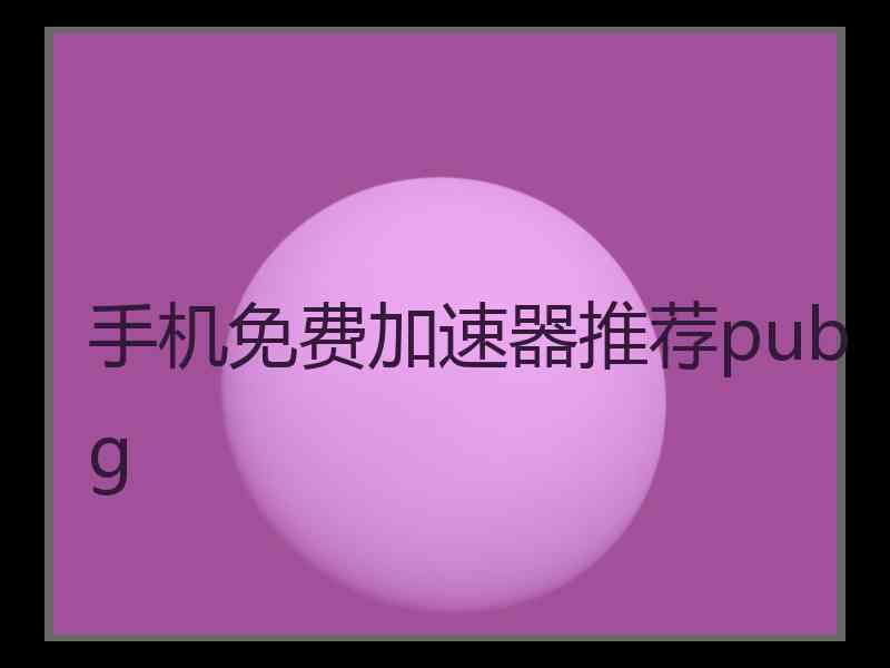 手机免费加速器推荐pubg