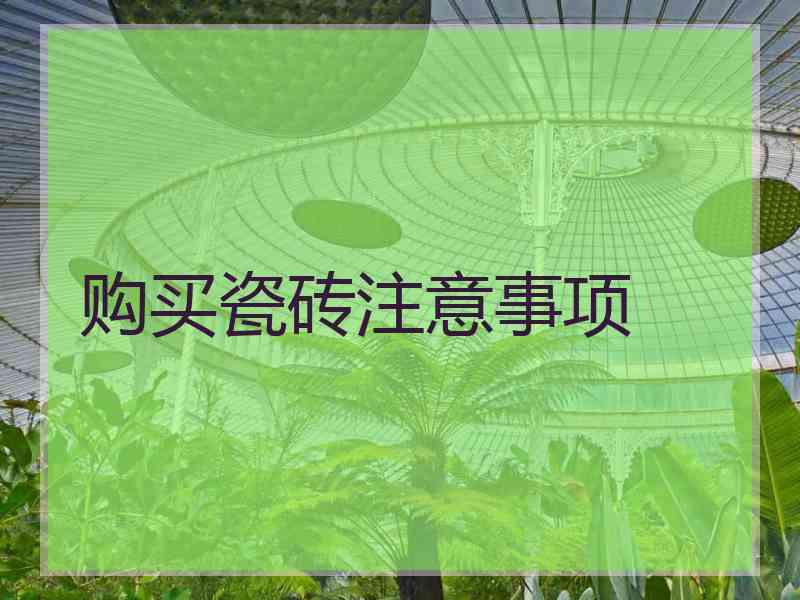 购买瓷砖注意事项