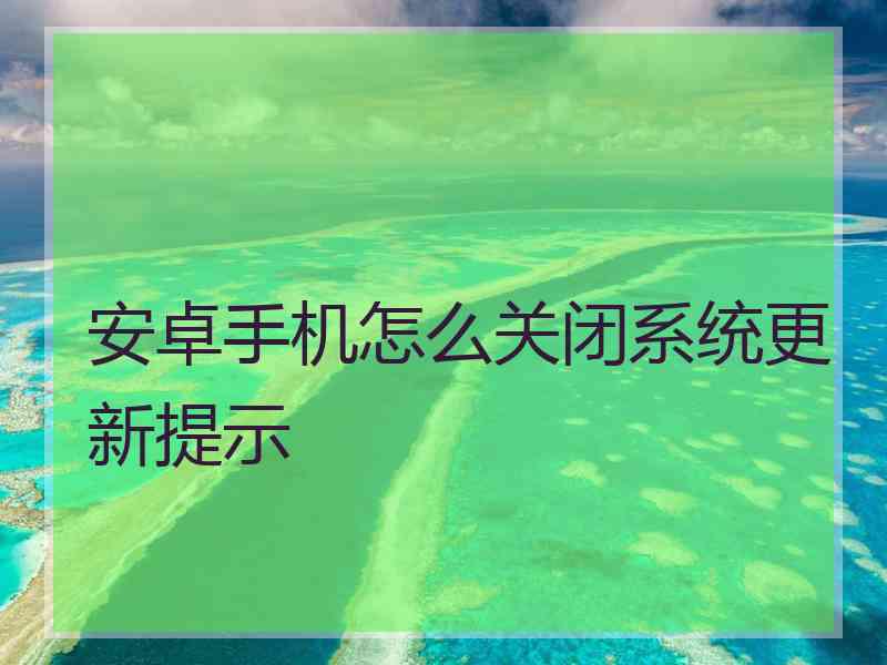 安卓手机怎么关闭系统更新提示