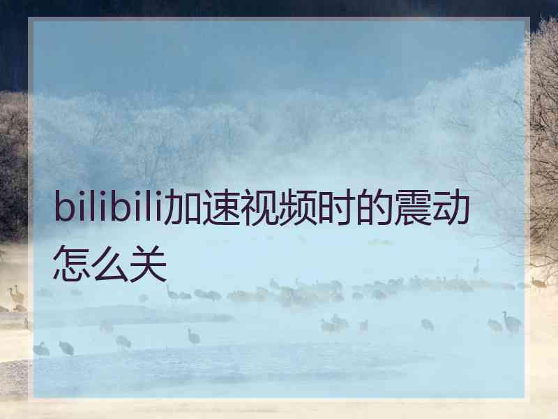 bilibili加速视频时的震动怎么关