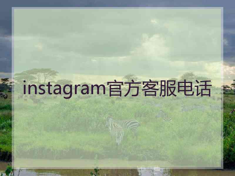 instagram官方客服电话