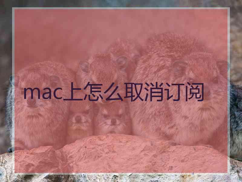 mac上怎么取消订阅