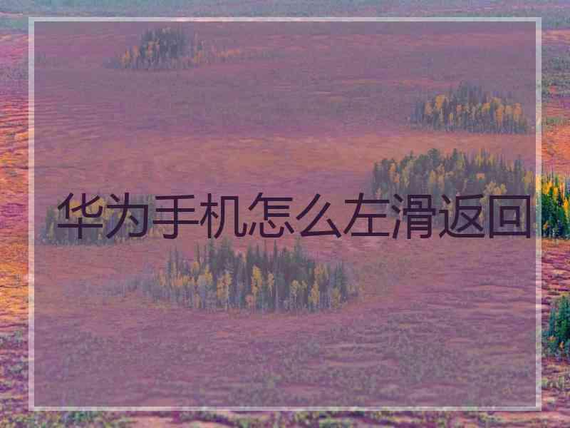 华为手机怎么左滑返回