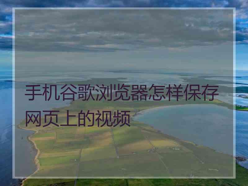 手机谷歌浏览器怎样保存网页上的视频