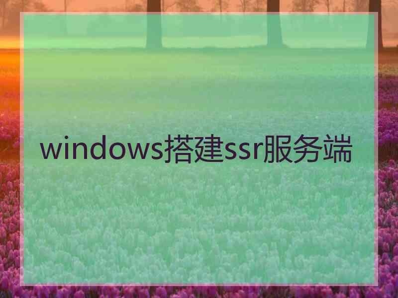 windows搭建ssr服务端