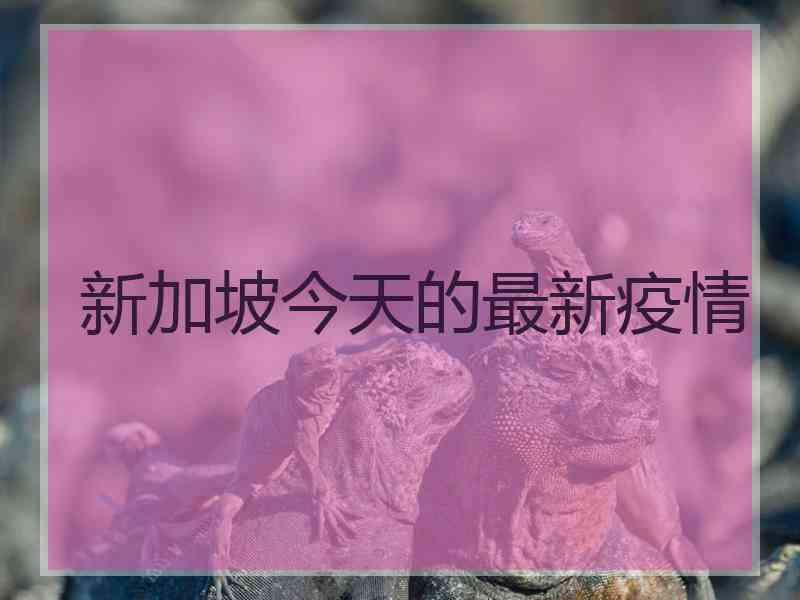 新加坡今天的最新疫情