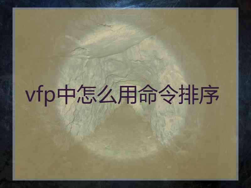 vfp中怎么用命令排序