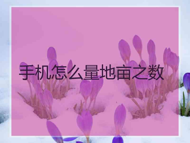 手机怎么量地亩之数