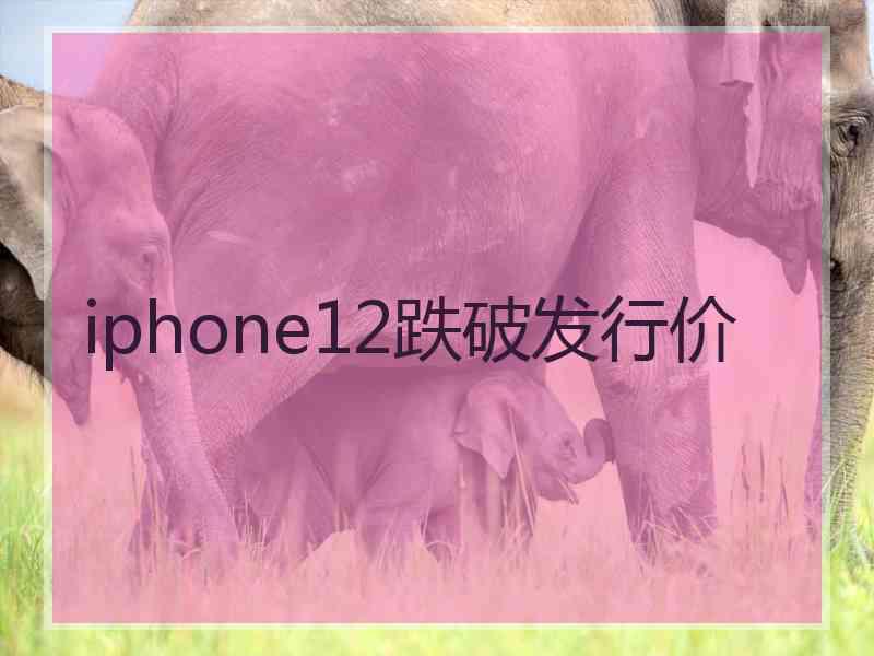 iphone12跌破发行价