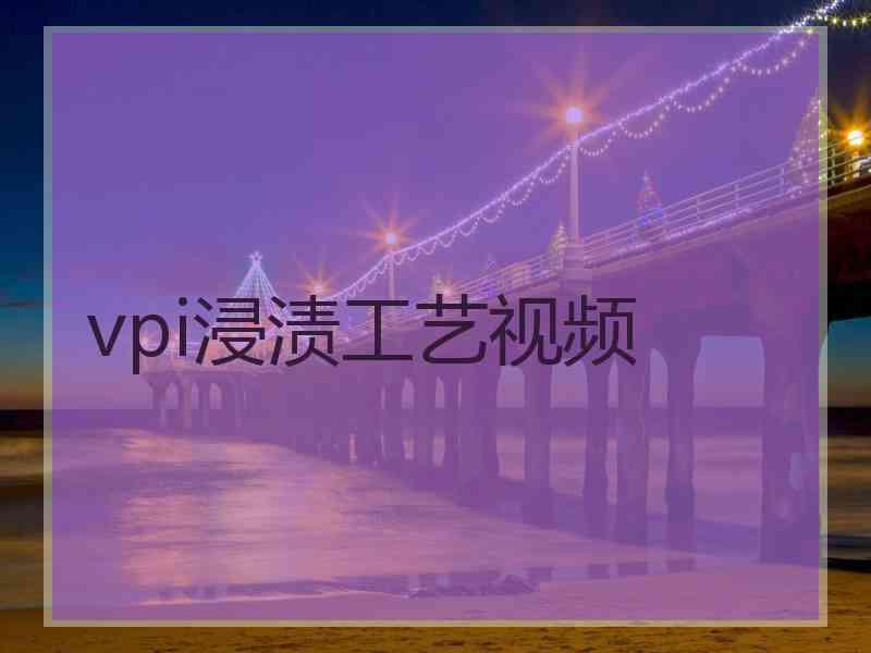 vpi浸渍工艺视频