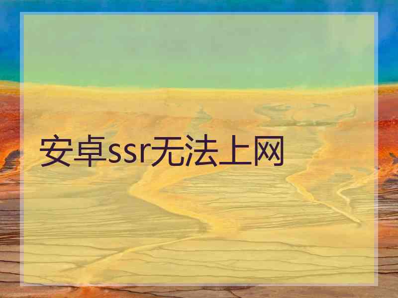 安卓ssr无法上网